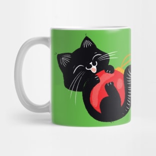 Two little black Christmas cats Mug